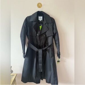 Sam Edelman Black Water-Resistant Trench Coat — Women’s Size XS — NWT